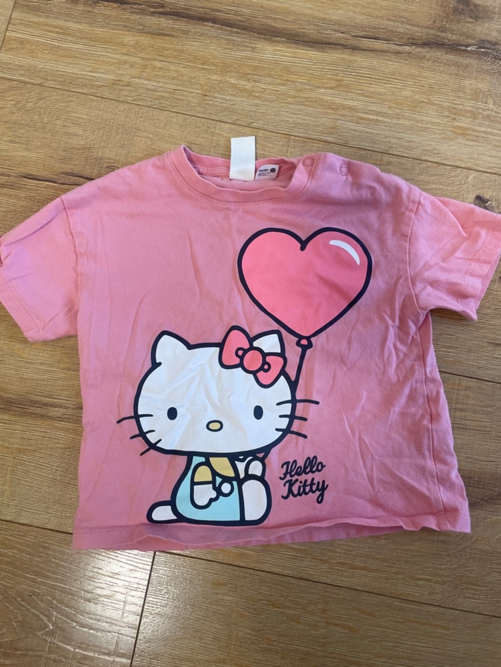 2T Hello Kitty Pink Heart Balloon Graphic Kids Tee